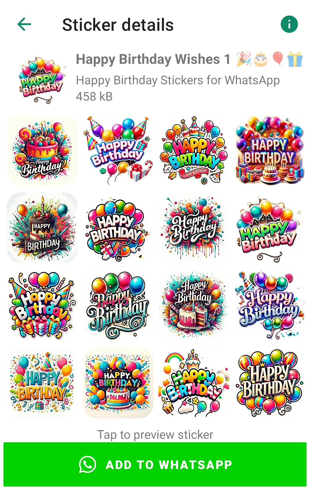 Happy Birthday Stickers for WA screenshot