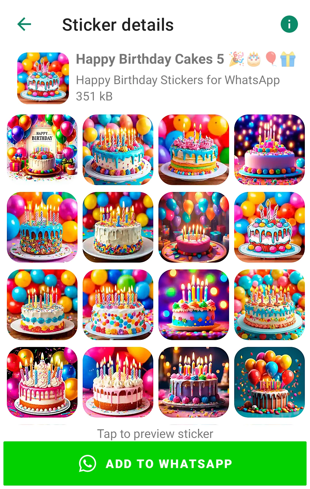 Happy Birthday Stickers for WA screenshot