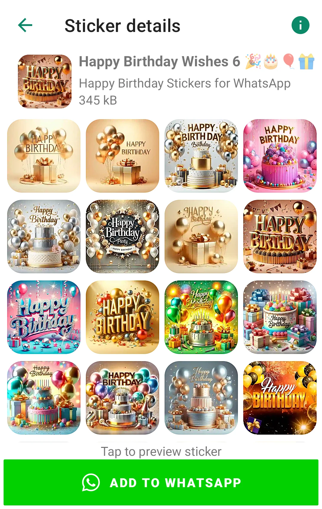 Happy Birthday Stickers for WA screenshot